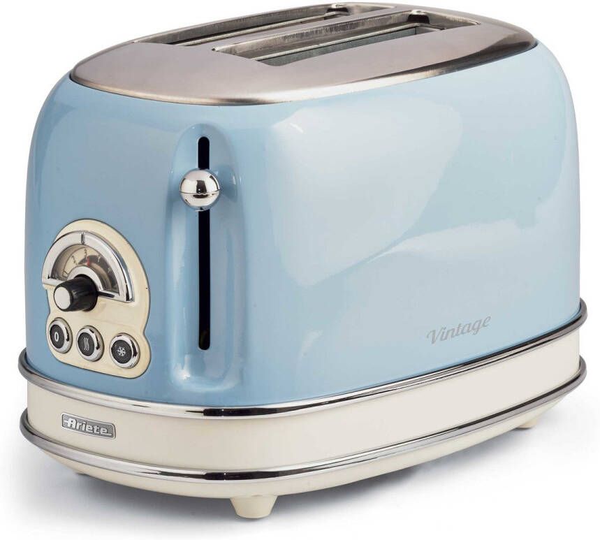 Ariete 0155 15 Vintage broodrooster 2 sneden 6 standen 810 Watt blauw