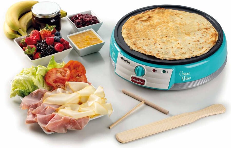 Ariete 0202 01 Pannenkoekenmaker Crêpemaker 30 centimeter Regelbare thermostaat Inclusief Accessoires blauw - Foto 2