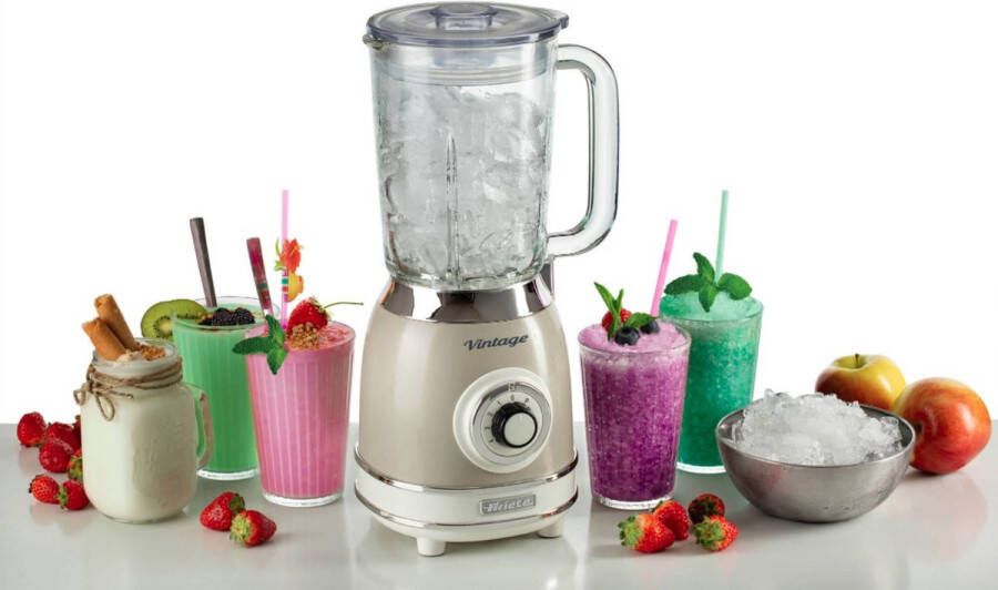 Ariete 0583 03 Vintage Blender 1100 Watt glazen kan 1 5 liter inhoud Ice crush Beige - Foto 3