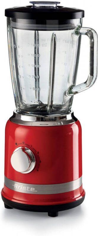 Ariete 0585 00 Blender 1.5 liter 1000 W glazen kan RVS pulse functie ice crusher rood