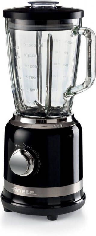 Ariete 0585 02 Blender 1.5 liter 1000 W glazen kan RVS pulse functie ice crusher zwart