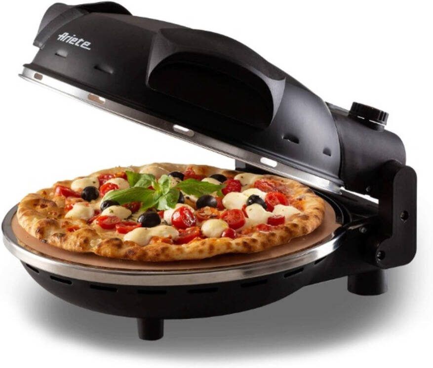 Ariete 0909 10 PIZZA IN 4 'MINUTES pizzaoven 1200W timer diameter 32 cm max. 400 graden zwart