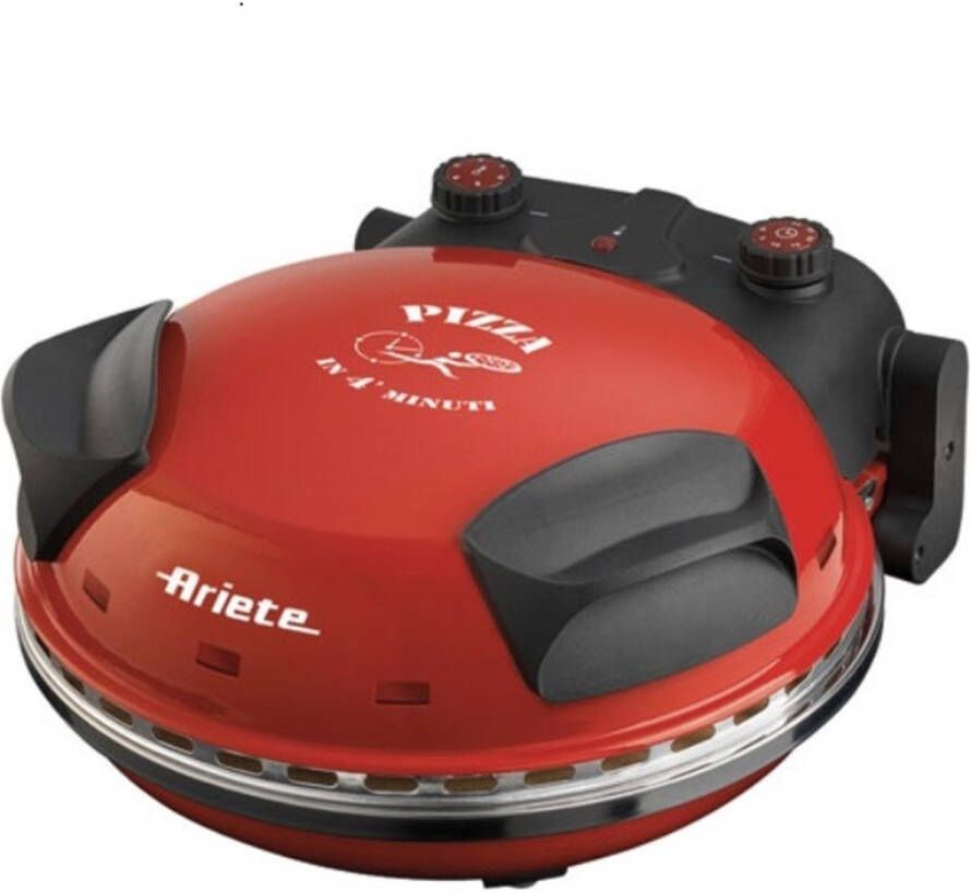 Ariete 0917 00 PIZZA IN 4 'MINUTES pizzaoven 1200W timer diameter 32 cm tot 400°C rood - Foto 2