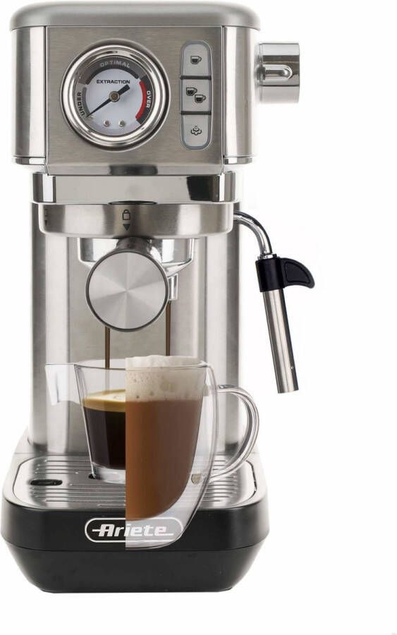 Ariete 1381 10 Moderna Espressomachine Pistonmachine 15 bar inhoud 1.1 liter Manometer Zilver