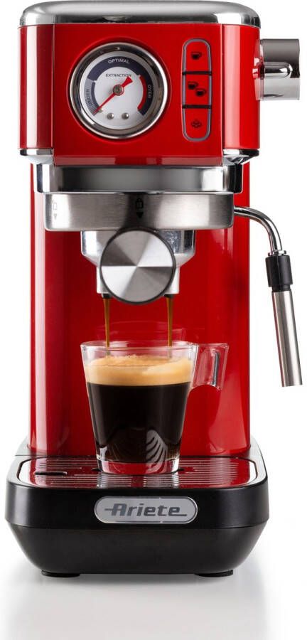 Ariete 1381 33 Moderna Espressomachine Pistonmachine 15 bar inhoud 1.1 liter Manometer Rood