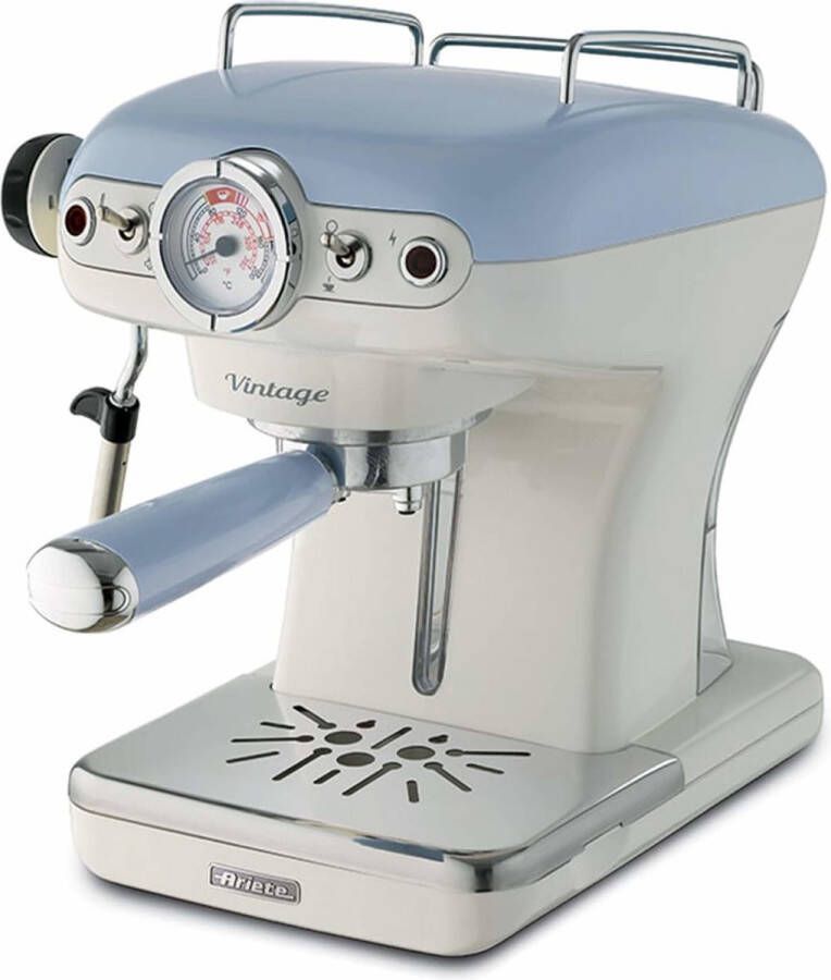 Ariete 1389 15 Vintage Piston Espressomachine 900W 0 9L tank inhoud ook geschikt voor pads Blauw