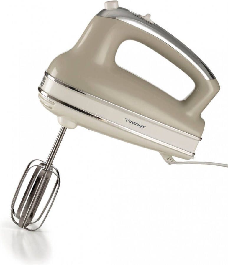 Ariete 1548 03 Vintage handmixer 5 snelheden Turbofunctie deeghaken & gardes 450 Watt Beige