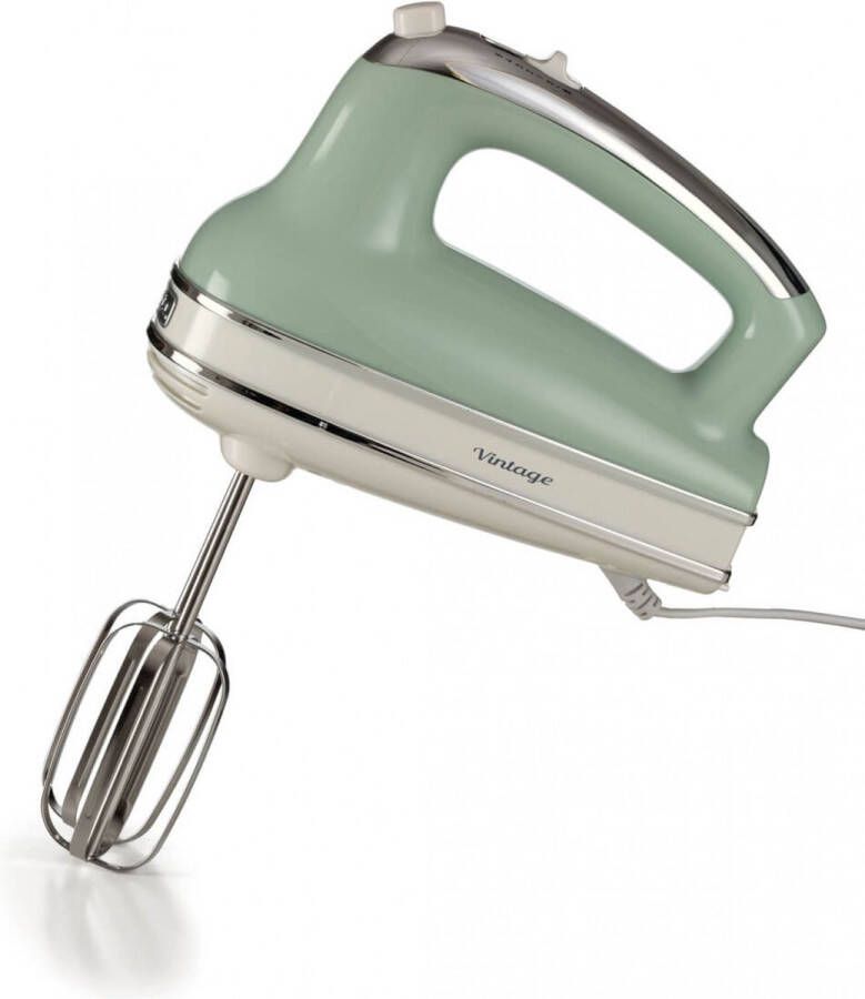 Ariete 1548 04 Vintage handmixer 5 snelheden Turbofunctie deeghaken & gardes 450 Watt Groen