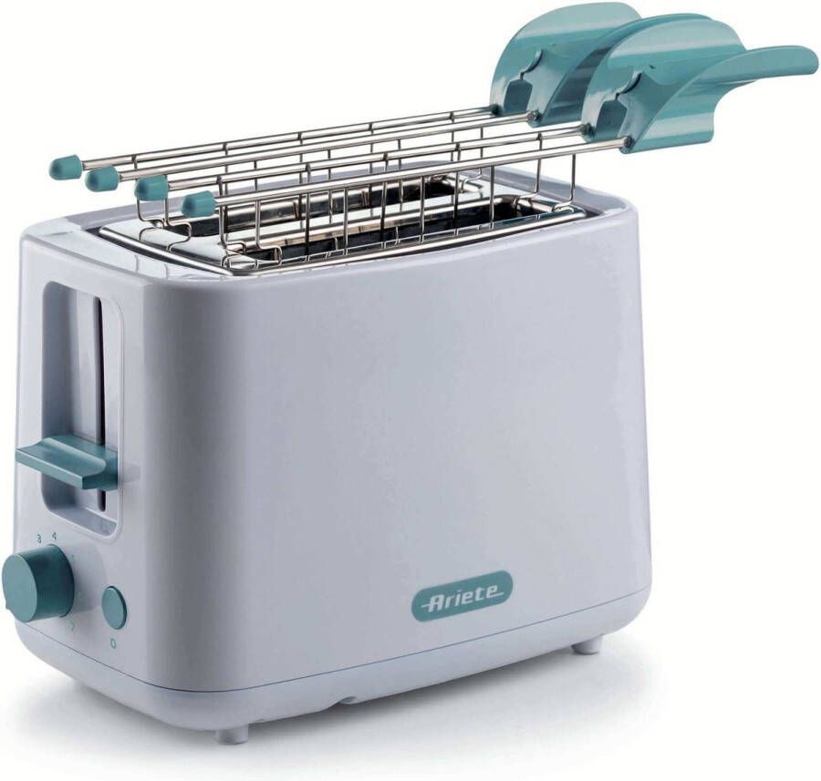 Ariete 157 Ontbijtbroodrooster 760W 2 sneetjes brood RVS Tang 7 niveaus Wit