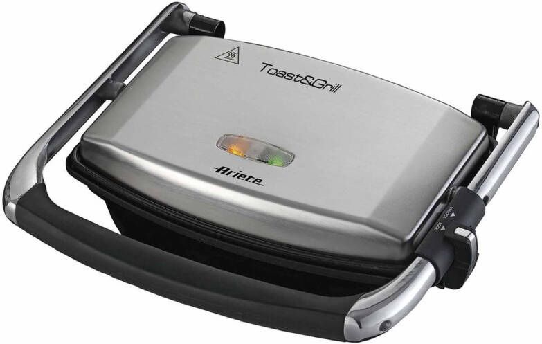 Ariete 1911 10 TOAST & GRILL SLIM contactgrill Paninigrill Tosti ijzer 1000W RVS zwart