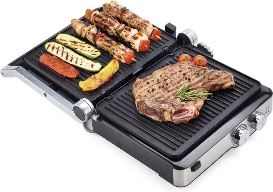 Ariete 1918 00 GRILL & TASTE -Contactgrill 180º Uitklapbaar Grill Apparaat met Uitneembare Platen 5 Standen Tosti en Panini ijzer 2000W timer - Foto 2