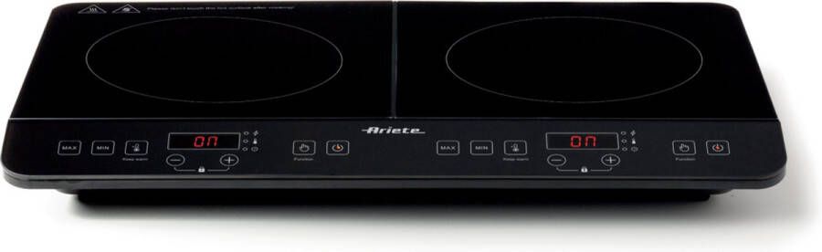 Ariete 1998 00 Inductiekookplaat 2 pits kookoppervlak ca. 27 cm Touch Control 10+8 standen timer 3500 Watt