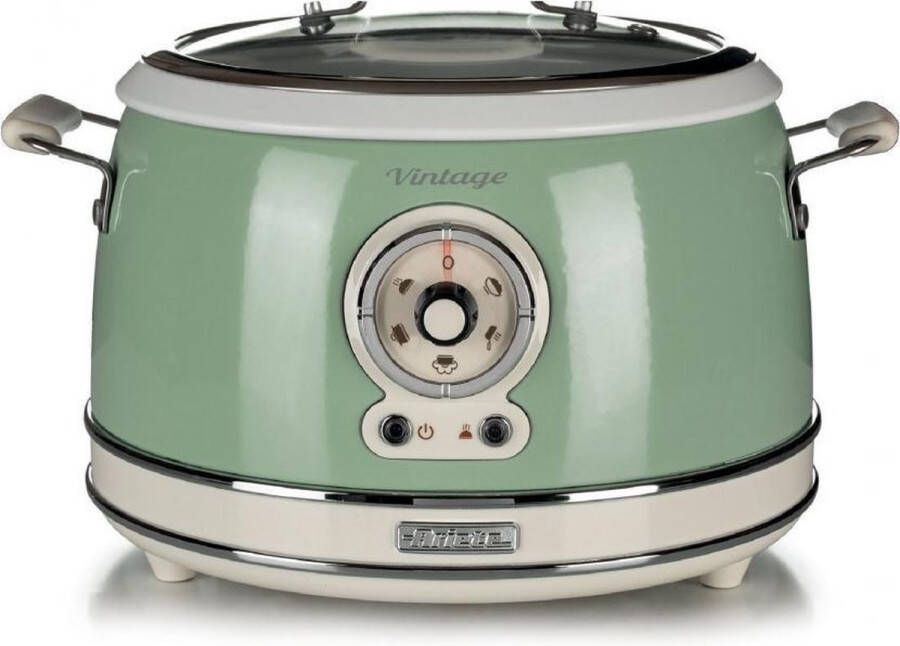 Ariete 2904 03 Vintage Slowcooker & XL Rijstkoker totaal 3.5 Liter inhoud 700 Watt warmhoudfunctie Groen - Foto 2