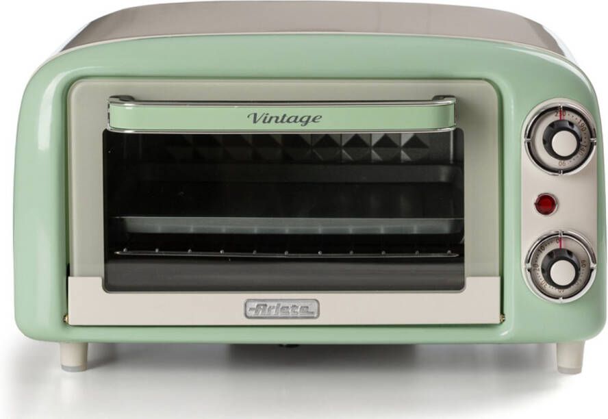 Ariete 3919 04 Vintage mini oven camping oven 10 liter timer instelbare temperatuur van 80 tot 230°C groen