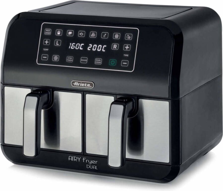 Ariete 4624 00 Dubbel 8 l 1700 W Heteluchtfriteuse Zwart Zilver
