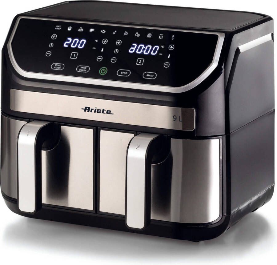 Ariete 4625 00 Dubbel 9 l Vrijstaand 2100 W Heteluchtfriteuse Roestvrijstaal