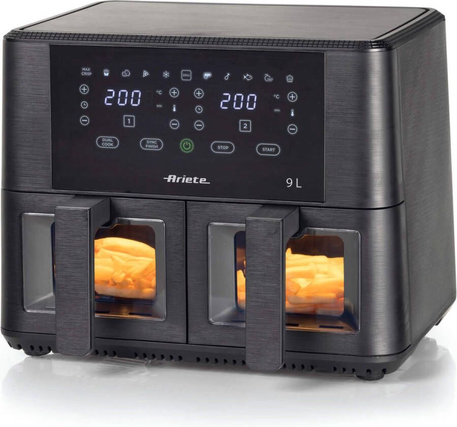 Ariete 4631 00 Dubbel 9 l 2400 W Heteluchtfriteuse Zwart