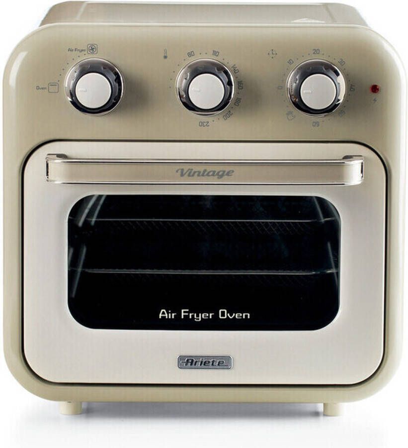 Ariete 4632 03 Vintage Airfryer & Oven 16 liter 1400 Watt timer draaispit roterende mand beige