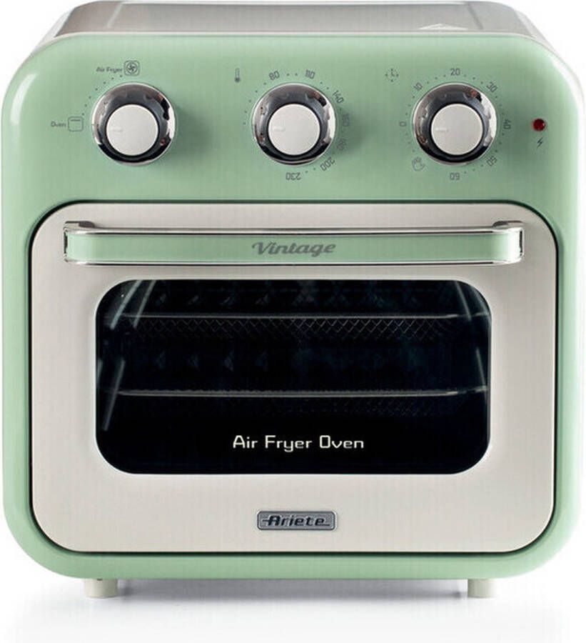 Ariete 4632 04 Vintage Airfryer & Oven 16 liter 1400 Watt timer draaispit roterende mand groen