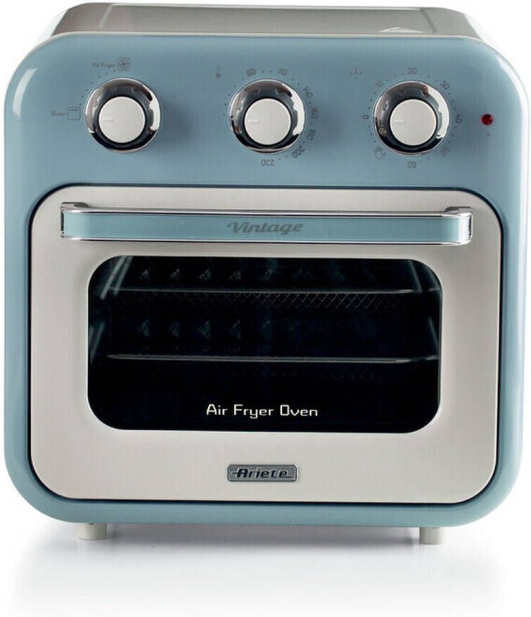 Ariete 4632 05 Vintage Airfryer & Oven 16 liter 1400 Watt timer draaispit roterende mand blauw