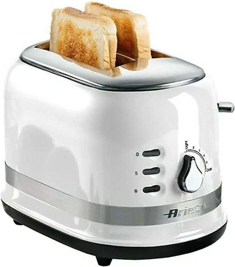 Ariete 0519 Moderna broodrooster 2 sneden 6 standen incl tostiklemmen 815 Watt wit