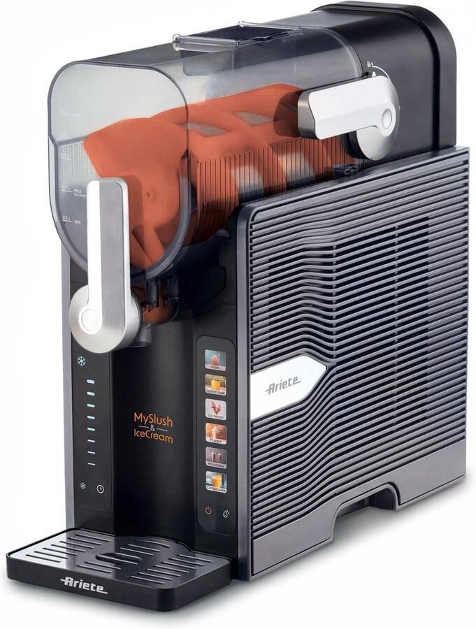 Ariete 0655 00 MySlush & IceCream Machine Geen IJs Nodig 6 Programma's Slush Puppy Maker roomijs Granita Frappé Milkshakes en meer Zelfreinigingsmodus Zwart - Foto 1
