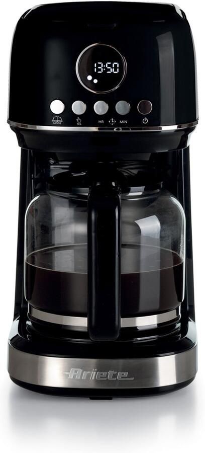 Ariete 1396 Modern Filter Koffiezetapparaat Amerikaanse Koffie Verwarmingsbasis LCD Display Zwart