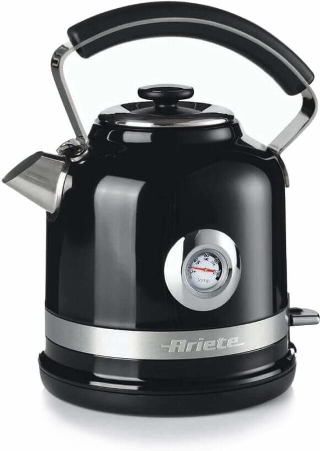 Ariete 2854 02 Moderna Waterkoker 1.7 Liter inhoud 2000 Watt Watertemperatuur thermometer zwart