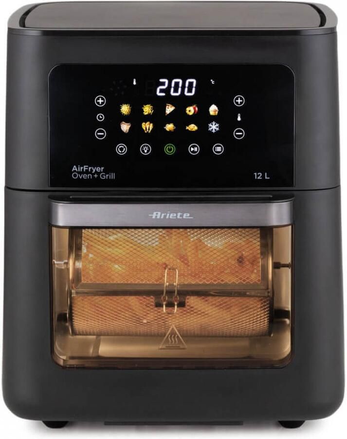 Ariete 4641 00 Air Fryer Oven + Grill – Airfryer 12L – Heteluchtoven – 1800W – Draaispit – 10 Programma's – Zwart