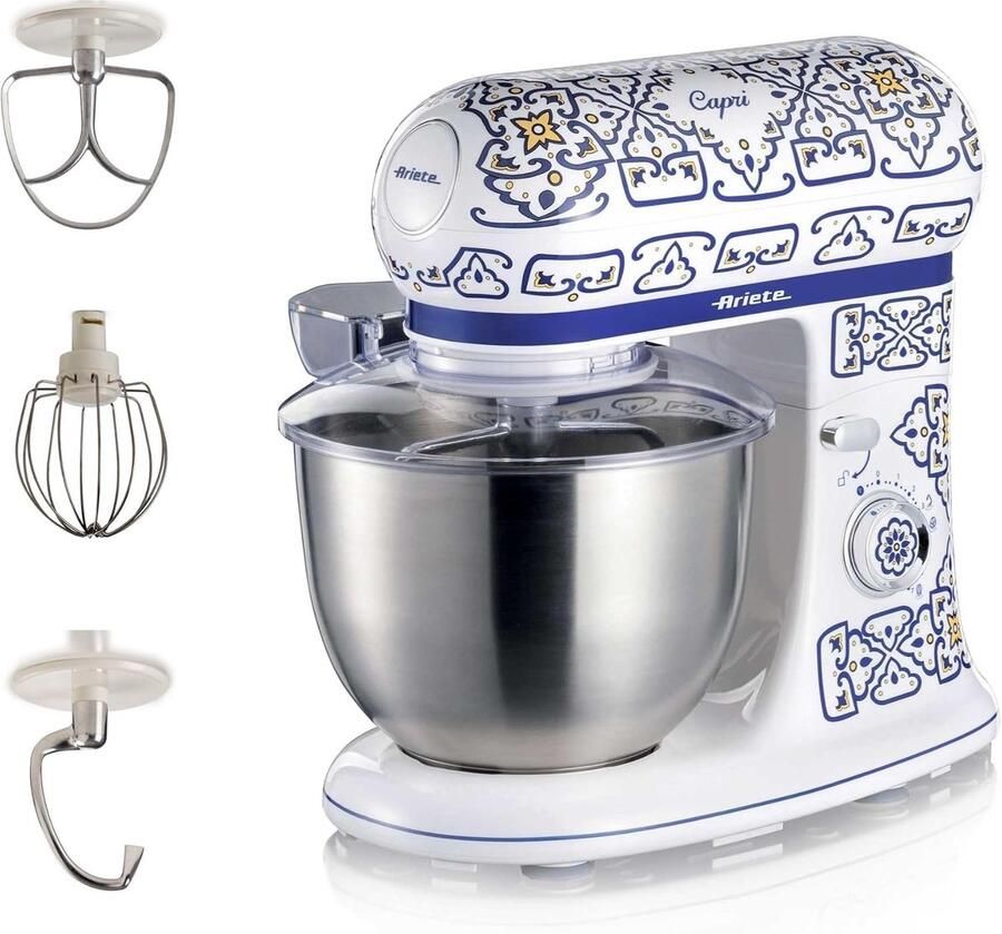 Ariete Capri 1588 Italiaans design keukenmachine 5.5 liter 3 accessoires 2400 Watt 7 snelheden