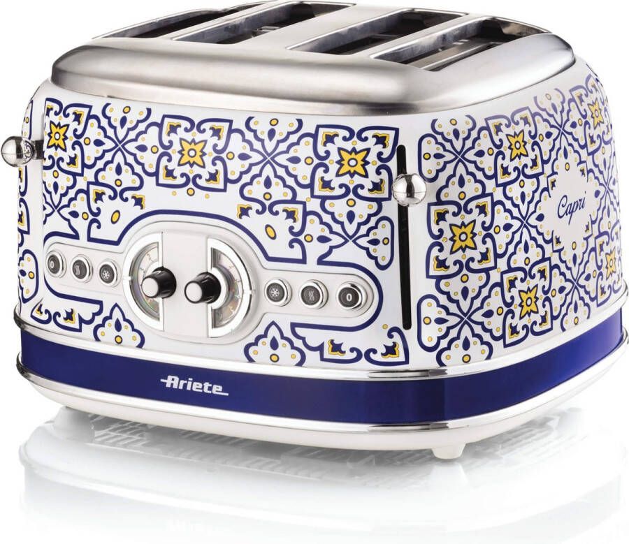 Ariete Capri 0156 OC Italiaans design broodrooster 4 sleuven 1630W 6 standen ontdooi- & opwarmfunctie
