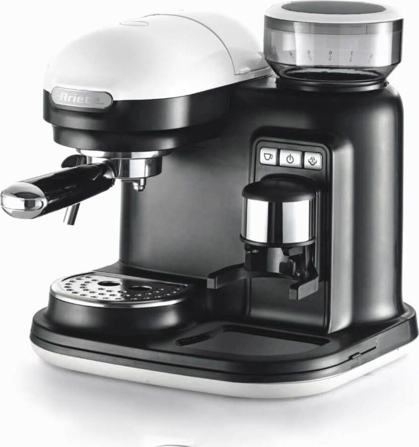 Ariete 1318 Moderna Espressomachine Pistonmachine geïntegreerde Koffiemachine met Bonen wit