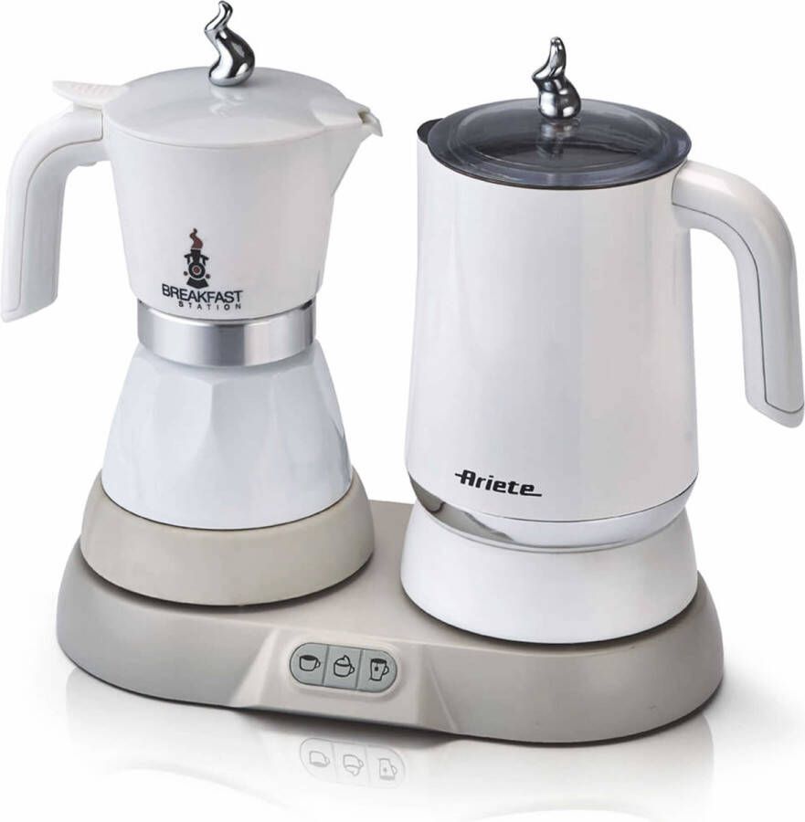 Ariete Percolator en Melkopschuimer Italiaans koffiezetapparaat & Melkopschuimer 20cl 500W Wit