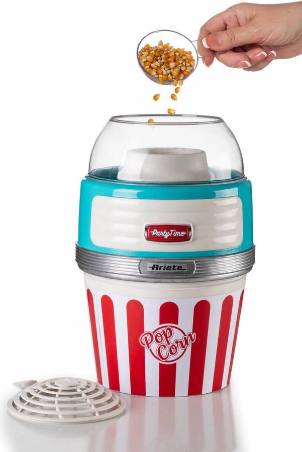 Ariete 2957 01 50's Style Popcornmachine 1100 Watt Bereidingstijd: 60 gram in 2 min blauw - Foto 2