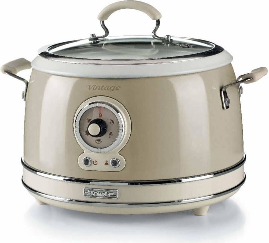 Ariete 2904 04 Vintage Slowcooker & XL Rijstkoker totaal 3.5 Liter inhoud 700 Watt warmhoudfunctie Beige - Foto 2