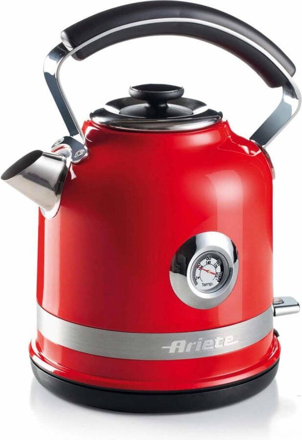 Ariete 2854 00 Moderna Waterkoker 1.7 Liter inhoud 2000 Watt Watertemperatuur thermometer rood