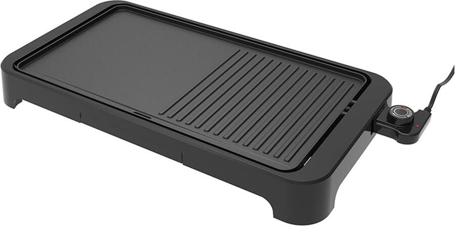 Arthur Martin Elektrische bakplaatgrill AMPL204 2000 W Dubbele zone Anti-aanbakplaat Verstelbare thermostaat Zwart