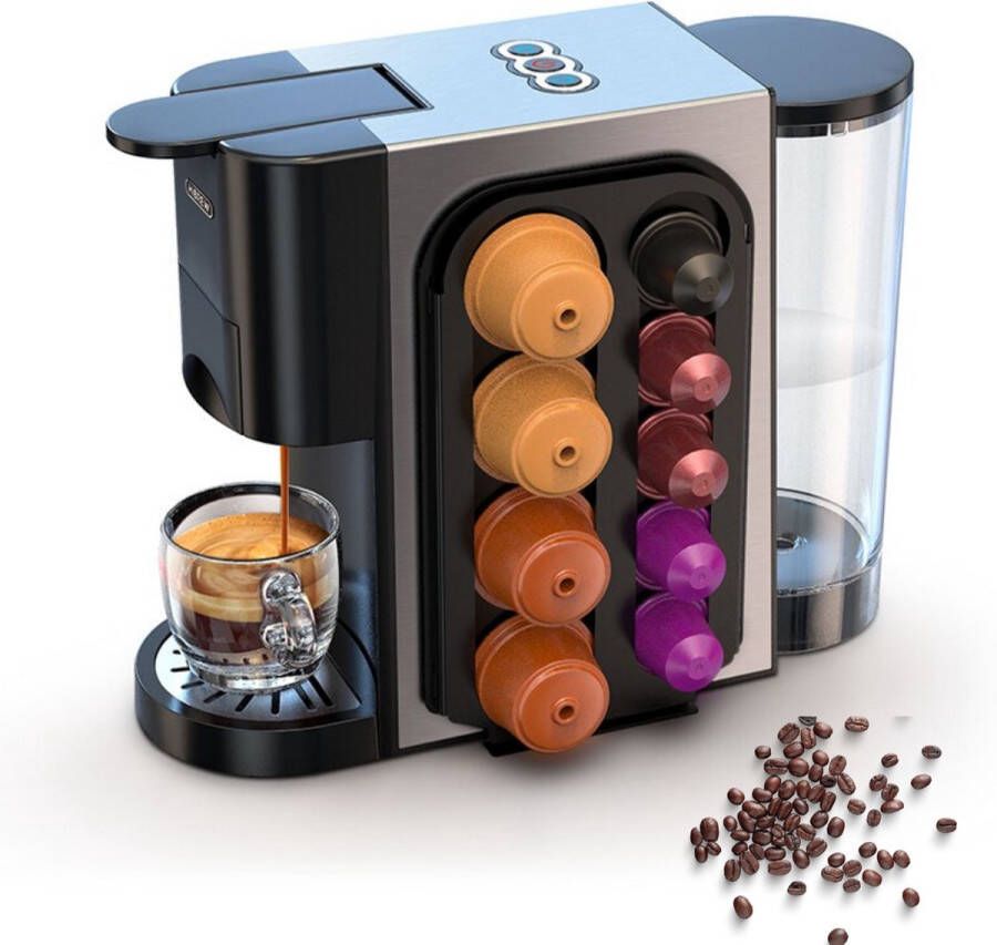Arvona 4 in 1 Koffiemachine Koffiezetapparaat Koffie Automaat Automatisch Nespresso Dolce Gusto Koffiepoeder Koffiepads