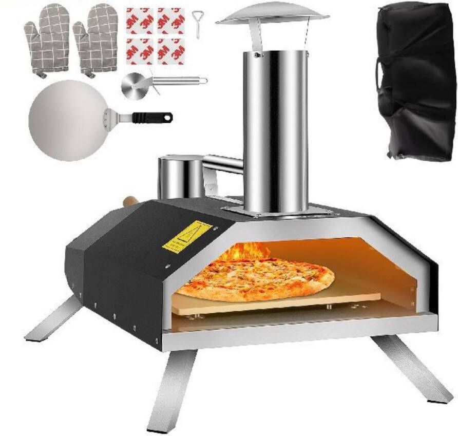 Arvona Pizza Oven Buiten Steenoven Houtgestookte Pizza Oven Tot 300ºC Pizzasteen Inclusief Pizzaspatel