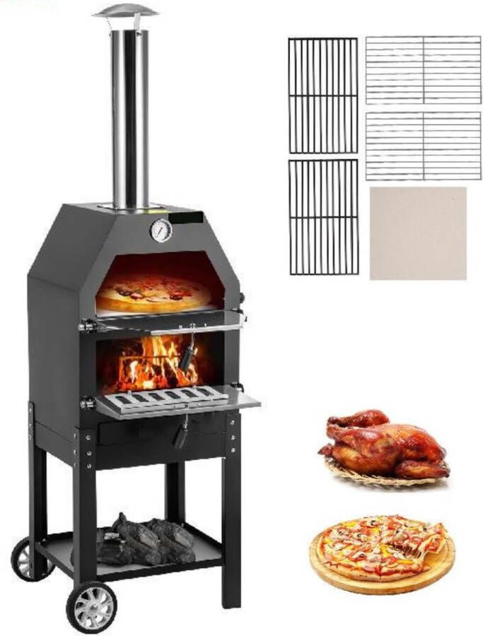 Arvona Pizza Oven Buiten Pizza Oven Houtgestookte Steenoven Pizza Oven Inclusief Accessoires