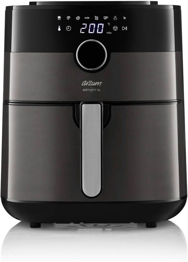 Arzum Airtasty XL Air Fryer AR2091-2300 Zwart Chroom Heteluchtfriteuse 6 Liter 1750W
