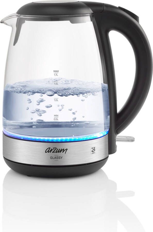 Arzum Glassy Waterkoker AR3071-3200 Zwart RVS 1 7 l 2200W Led-indicator Warmhoudfunctie - Foto 3