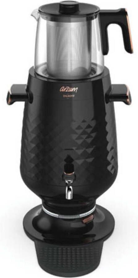 Arzum Ehlikeyf Samovar AR3083-0100 Zwart Turkse Theemachine 3.5 + 1.2 liter Led-indicator 2200 W - Foto 2