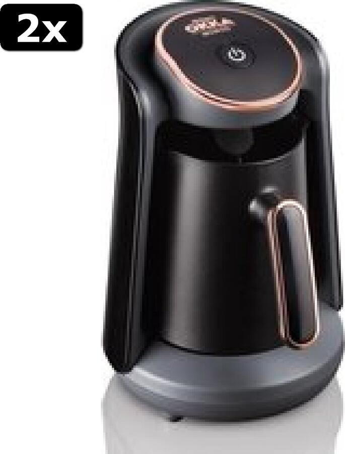 Arzum 2x OKKA Minio Copper Turkse Koffiemachine Zwart & Koper 4 kopjes OK004 Black & Copper Turkish Coffee Maker