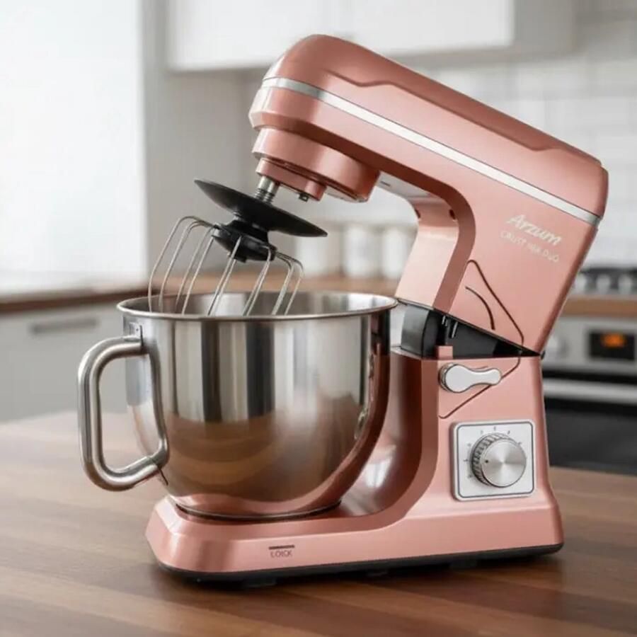Arzum Crust Mix Duo Stand Mixer AR1129-1000 Sunset 1000W 5 liter 6 snelheden pulsestand rood