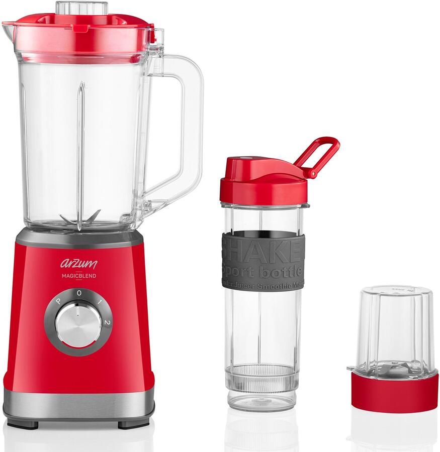 Arzum Magicblend Blender AR1159-0300 Rood 1000W Glazen kan 1 5L
