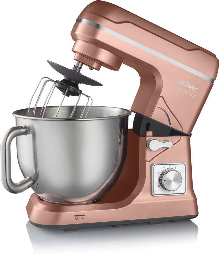 Arzum Crust Mix Duo Stand Mixer AR1129-1000 Sunset 1000W 5 liter 6 snelheden pulsestand rood