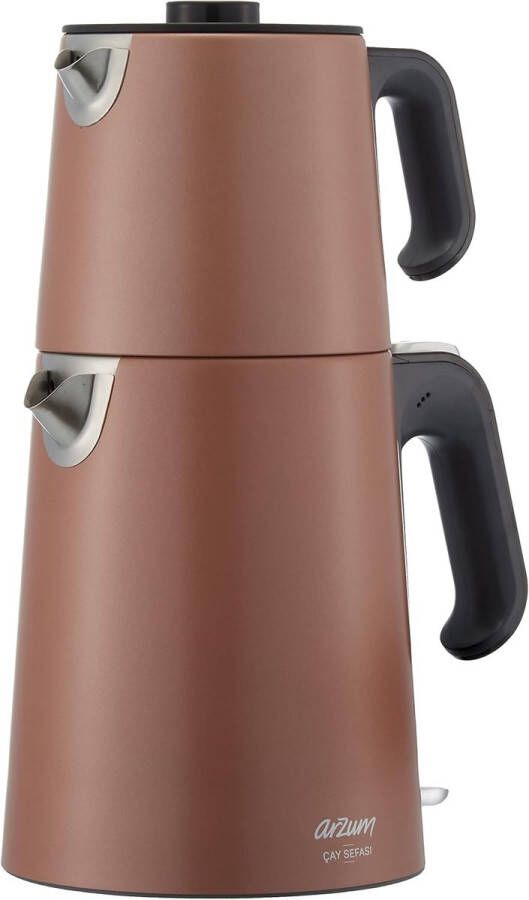 Arzum AR3080-G Cay Sefasi theeketel 1650W 1 2 LT theepot inhoud roestvrijstalen theepot 1 8 L waterreservoir waterbereiding waterkoker roestvrijstalen theefilter (zonsondergang)