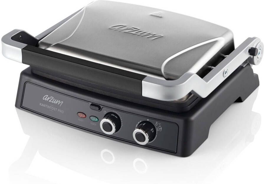 Arzum Kantintost Pro Grill en Sandwhichmaker AR2044-0600 Inox Contactgrill 2000W Dubbele grillfunctie RVS