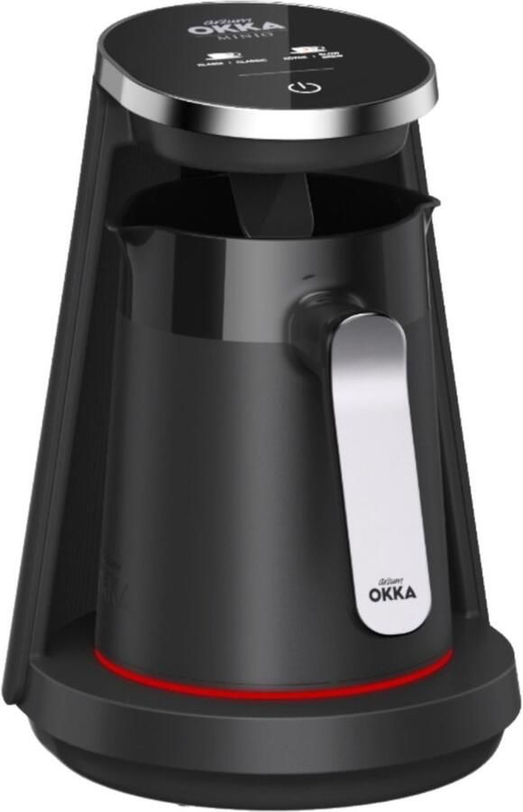 Arzum OKKA New Minio Jet 2 Turks Koffiezetapparaat Zwart Chroom Dubbelzijdige Koffiepot 1-4 kopjes 400W